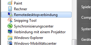 Windows Startmen Remotedesktopverbindung